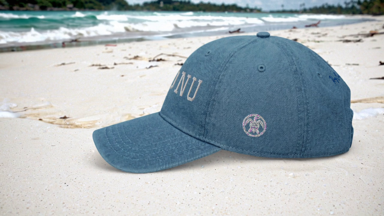 H2ONU CLASSIC ~ Deep Blue Denim Hat – White Embroidery ~ Timeless Coastal Style 🌊
