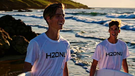 H2ONU SPORT Men’s Rash Guard ~ White Seam