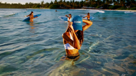 H2ONU CLASSIC ~ Deep Blue Denim Hat – White Embroidery ~ Timeless Coastal Style 🌊