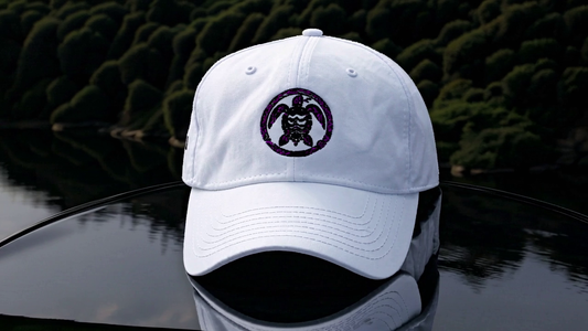 H2ONU GLYPH ~ Island Legacy Hat ~  White ~ Black Embroidery