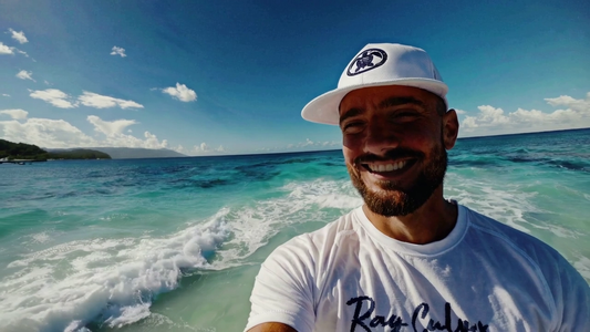 H2ONU GLYPH ~ Island Legacy Hat ~ White ~ Navy Blue